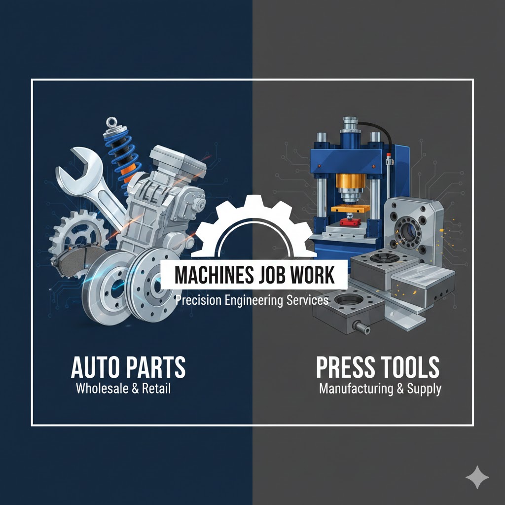  auto parts and press tools. Offering machines job work