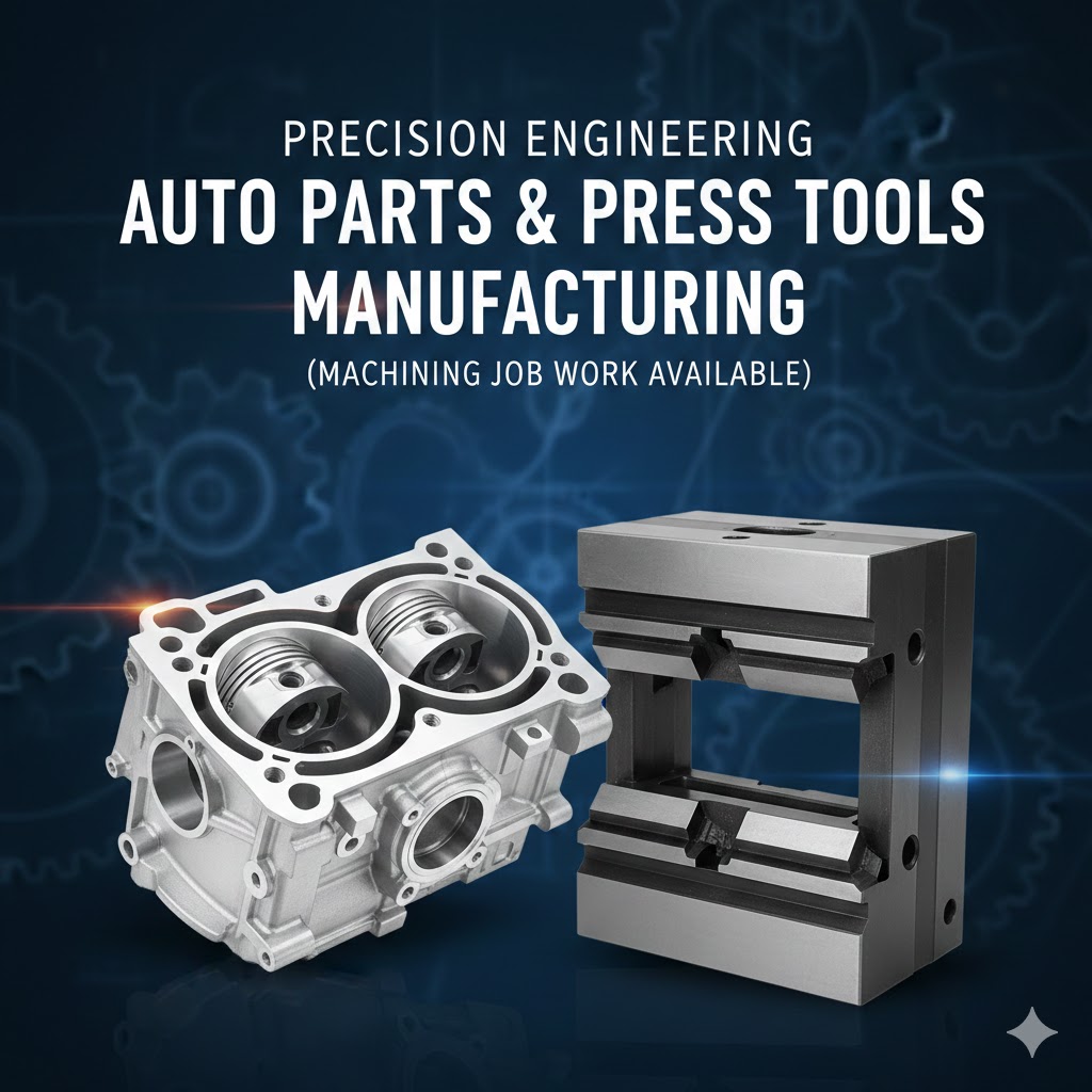 Manufacturer of auto parts and press tools. Offering machines job work.