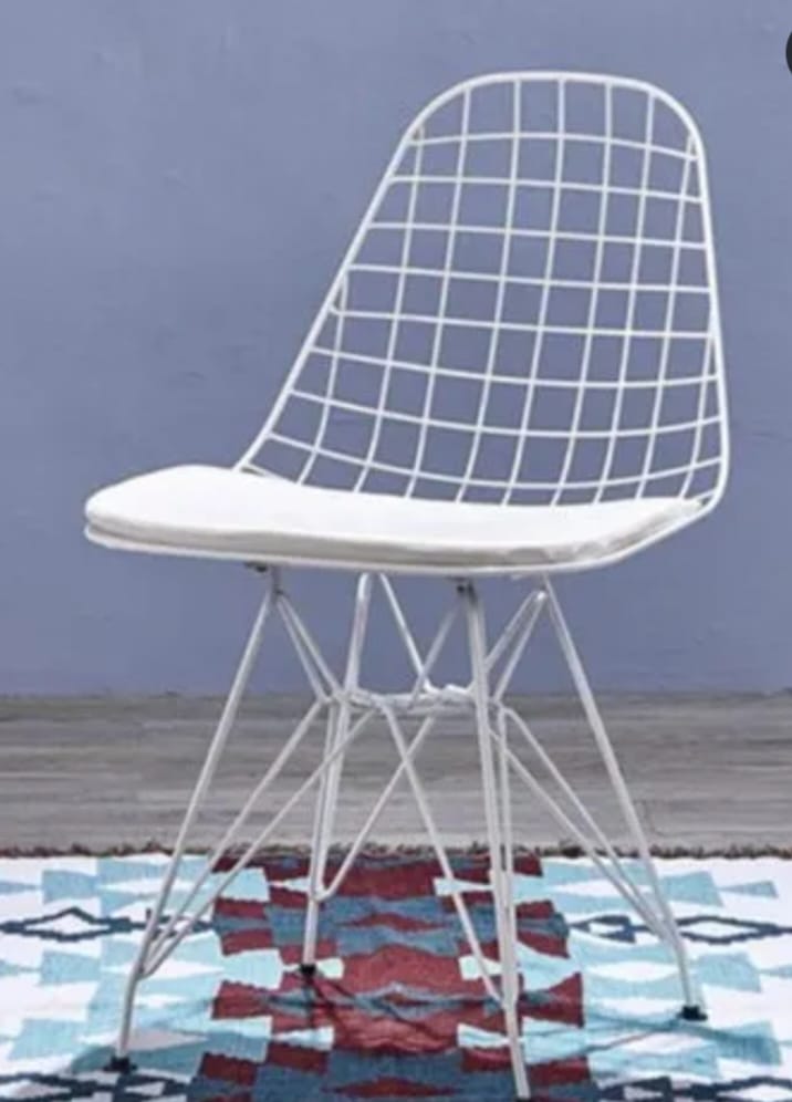 White Cafeteria Wire Chair