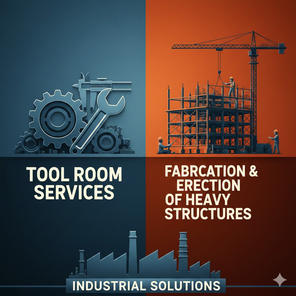  offering tool room services, fabrication and erection of heavy structures.