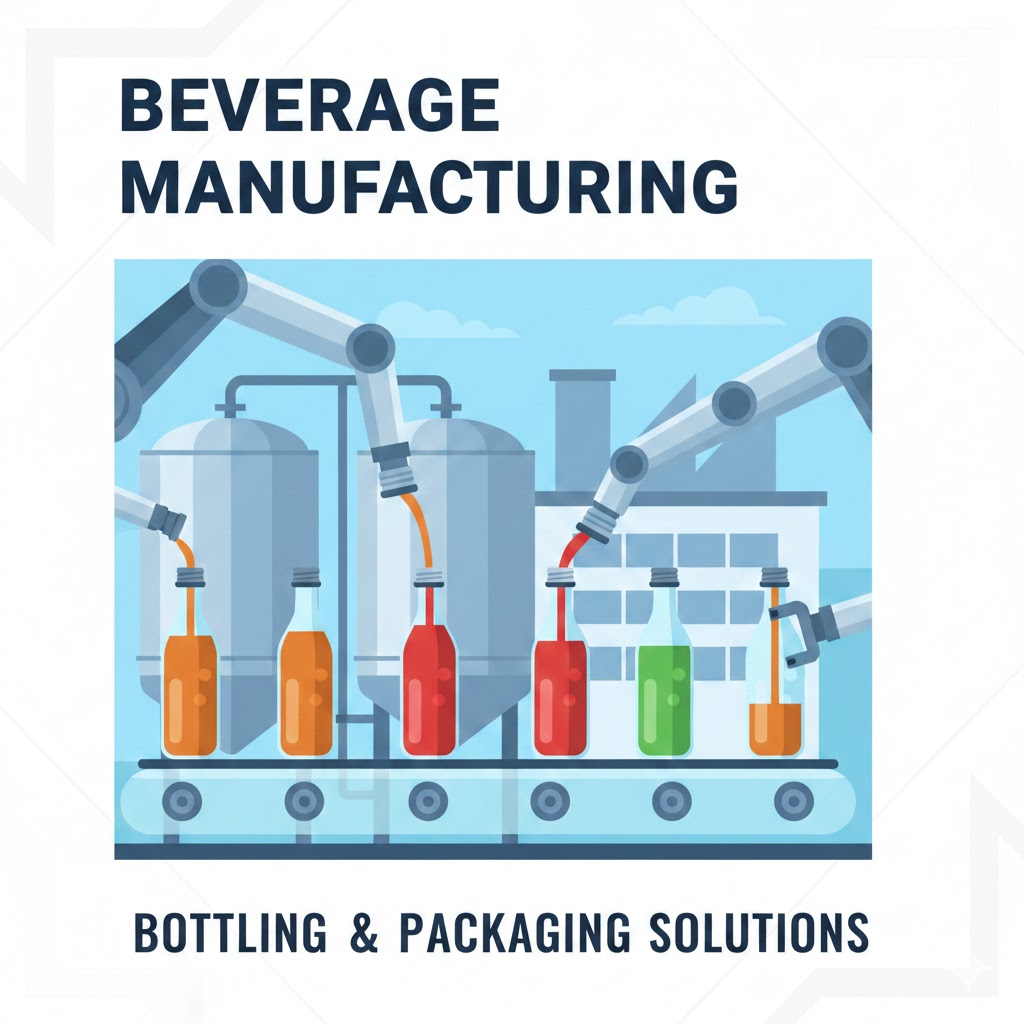 manufacture of beverages, as it aligns with common industry practices of bottling 
