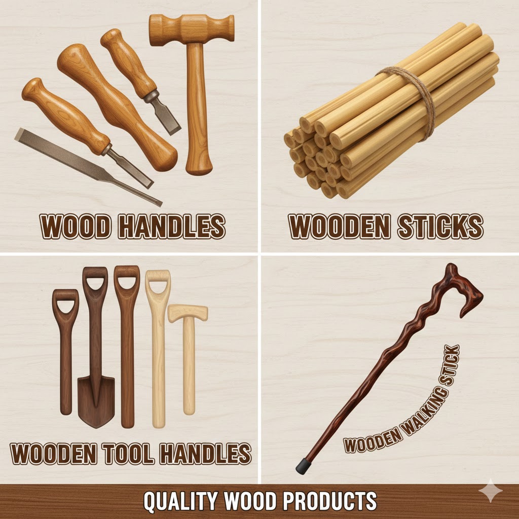  wood handles, wooden stick, wooden tool handles & wooden walking stick