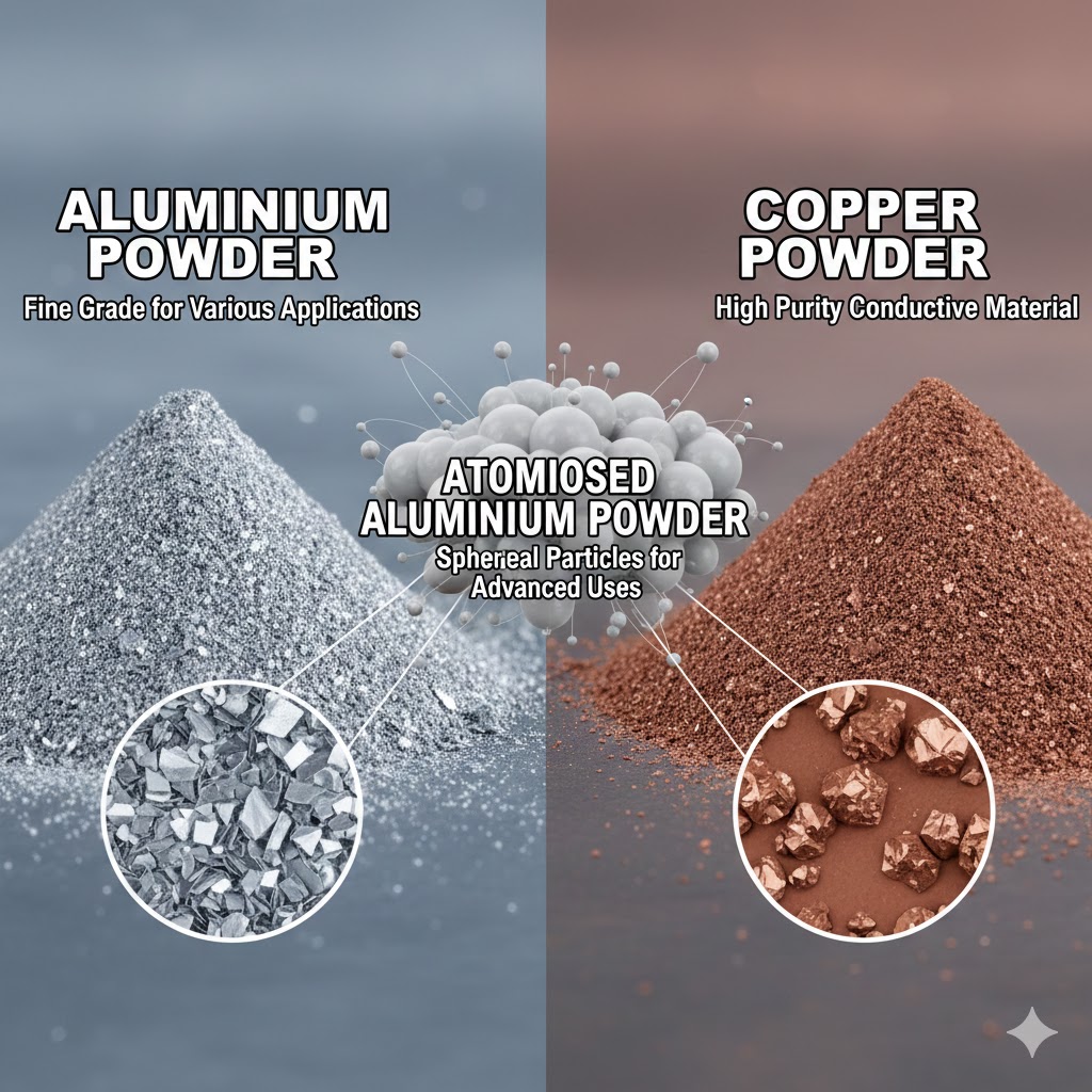  Aluminium powder, copper powder, atomised aluminium powder etc.