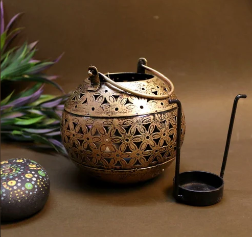Iron Jaipuri Style Matki Tealight Holder