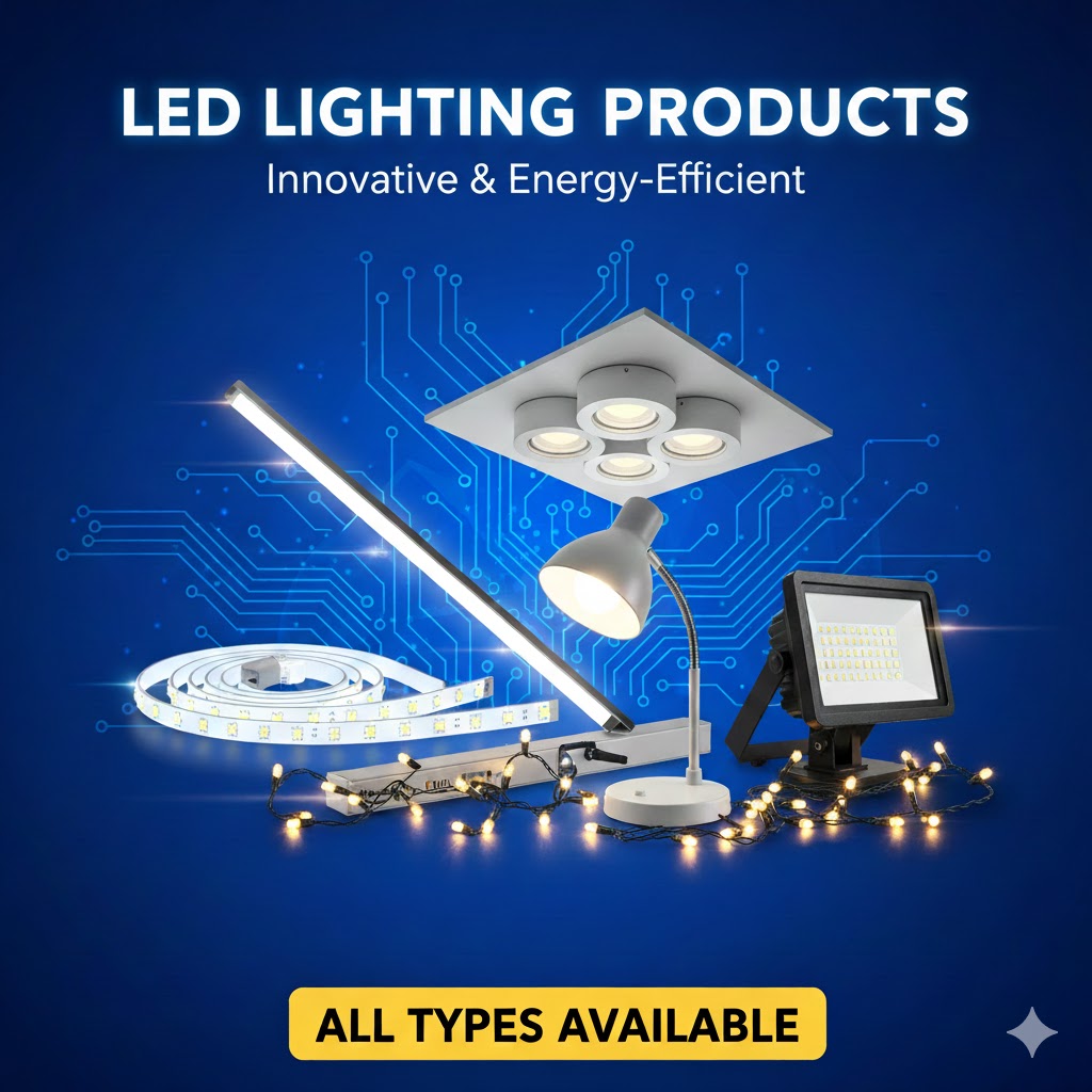  LED lights, including bulbs, panels, and related electrical goods