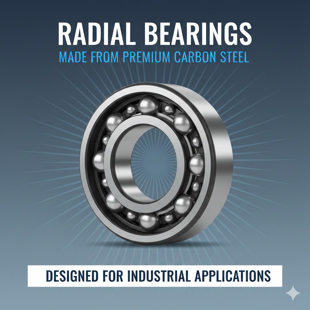  radial bearings made from premium carbon steel, designed for industrial applications