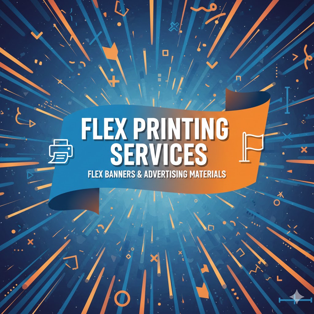  flex printing services, including flex banners and related advertising materials.