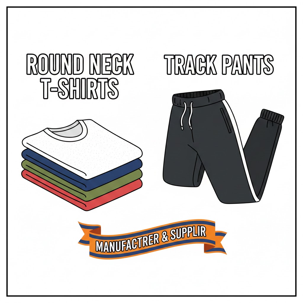 - Manufacturer of round neck tshirts & track pant 