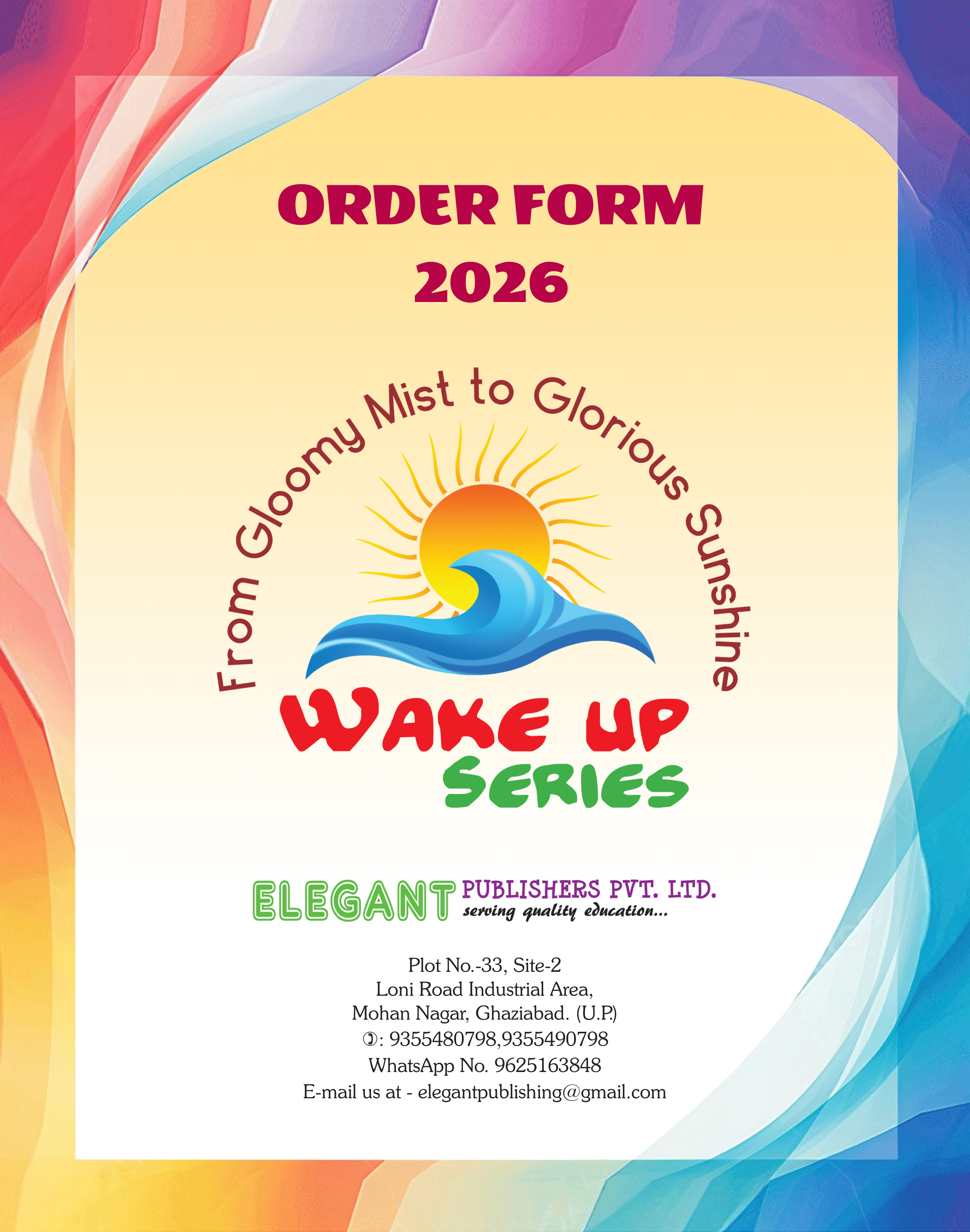 Children’s Books Order Form for Classes Playgroup to 8 | Wake Up Series by Elegant Publishers | Complete School Book List
