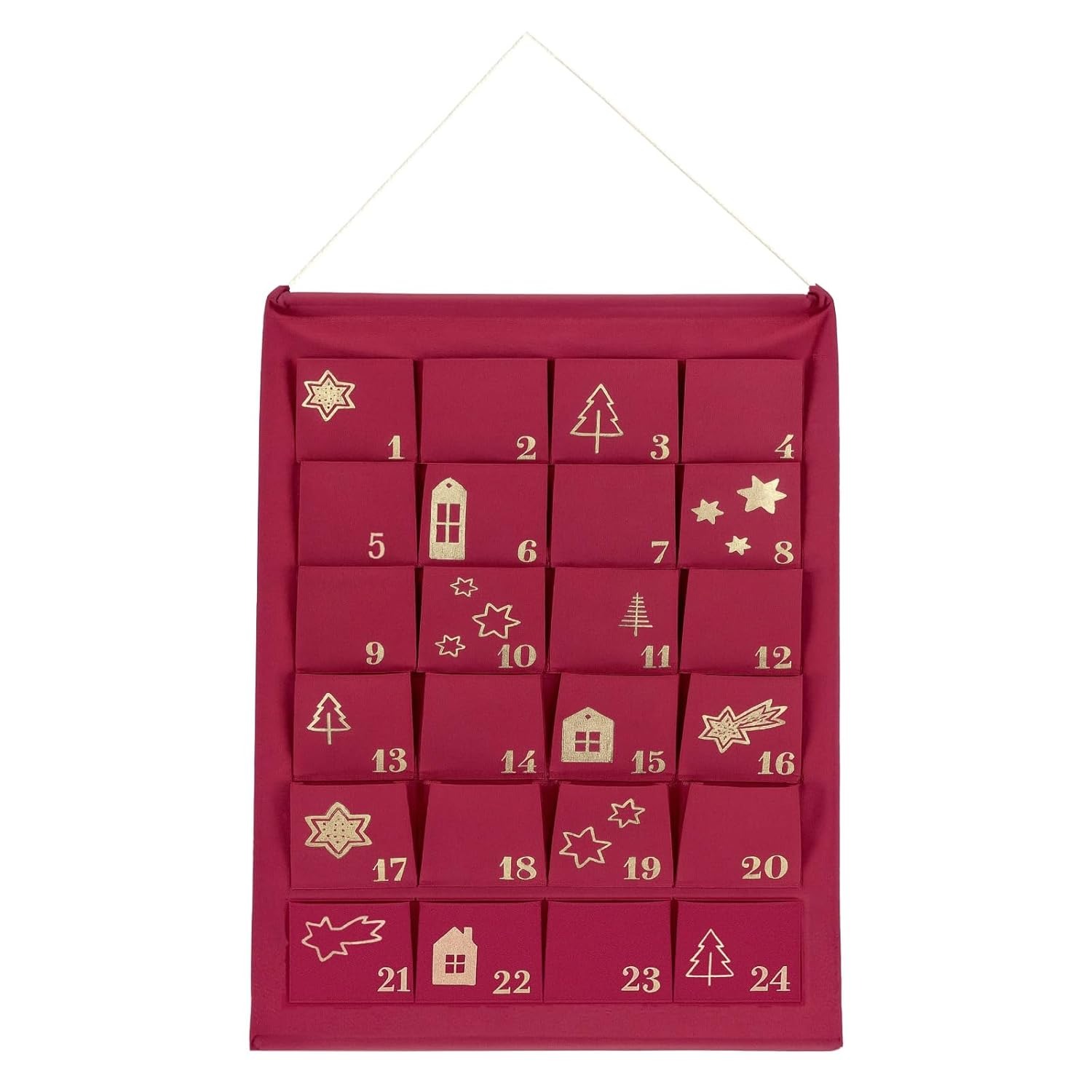  100% Cotton  24-Pocket Fabric Advent Calendar 100% Cotton 