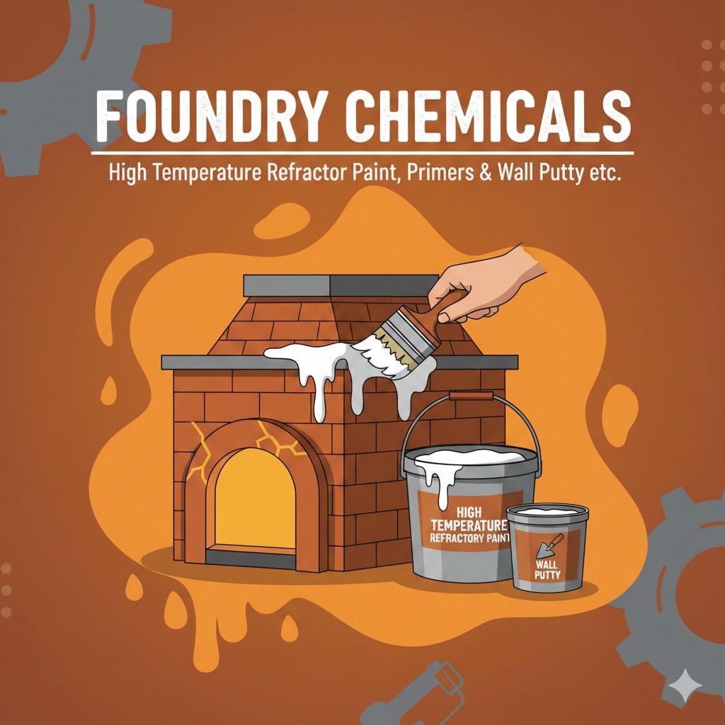 Foundry chemicals:-high temperature refractory paint, primers & wall putty etc