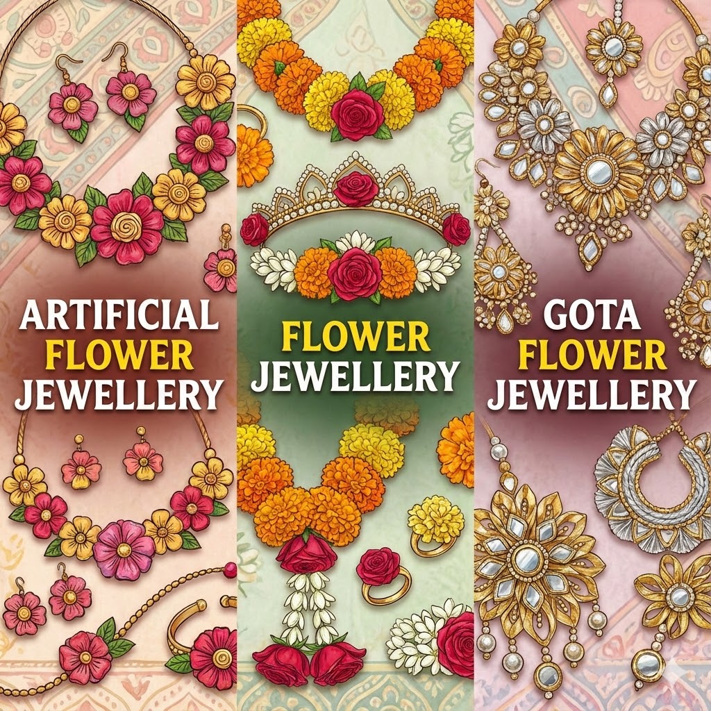 artificial flower jewellery, flower jewellery & gota flower jewellery 
