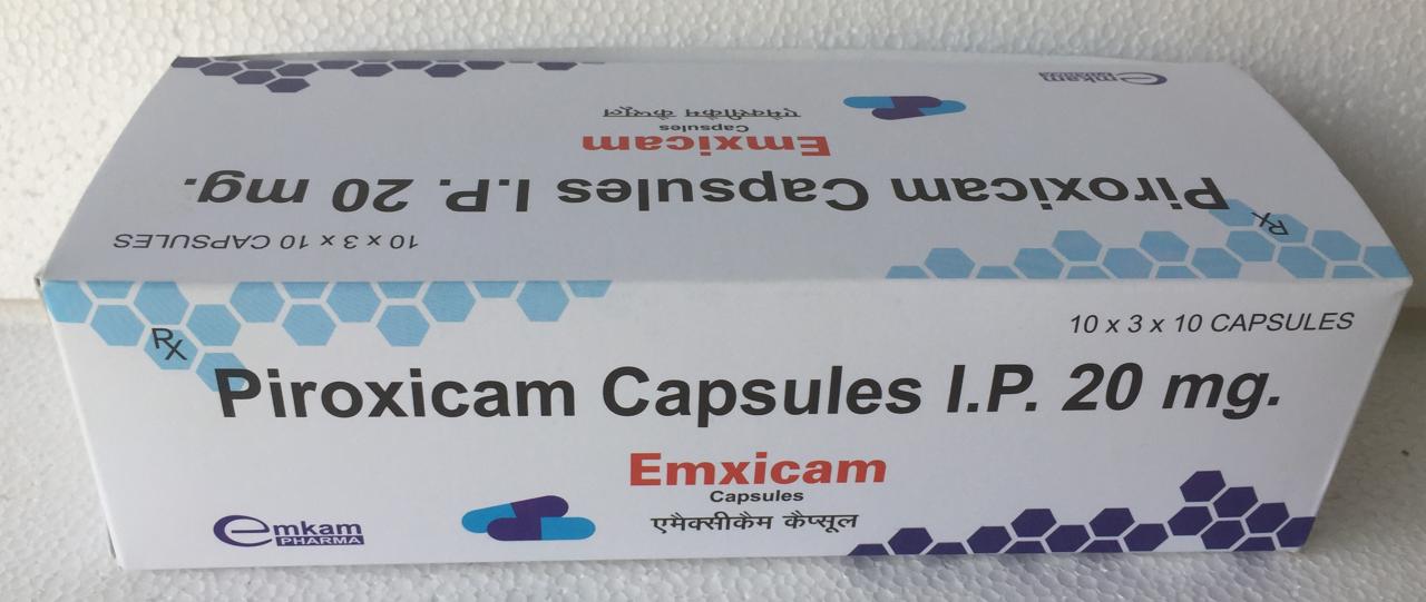 Emxicam Capsules (Piroxicam I.P. 20 mg)