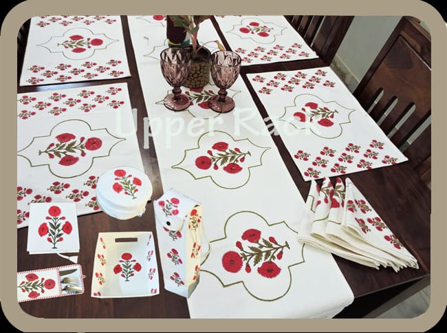 Hand block printed Bed, bath & table linen