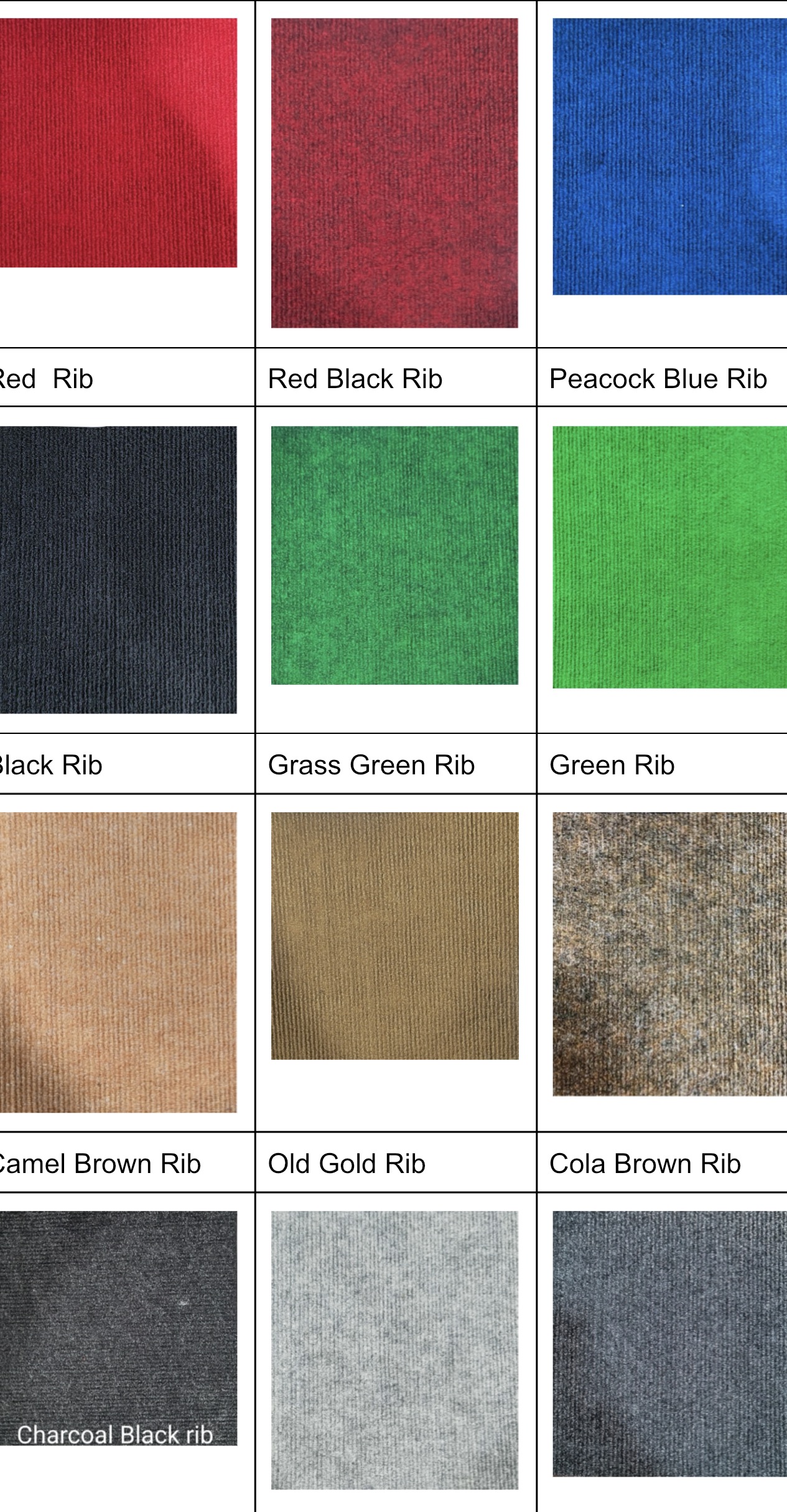 Nonwoven Rib Carpet