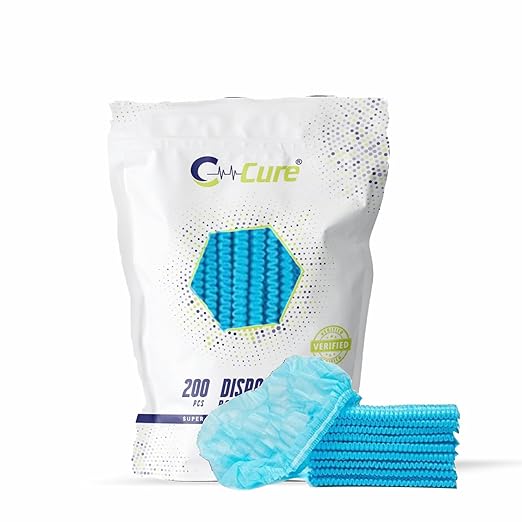 C-Cure Disposable Bouffant Cap| Hairnet Cap/ Nurses Cap for Clean Room Food Processing Plant or Hospital | Size 21 inch | 100Pcs/pack
