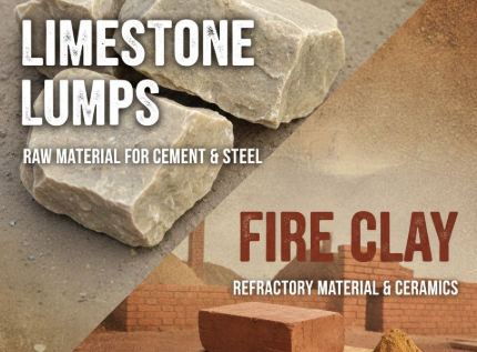  limestone lumps, fire clay & limestone