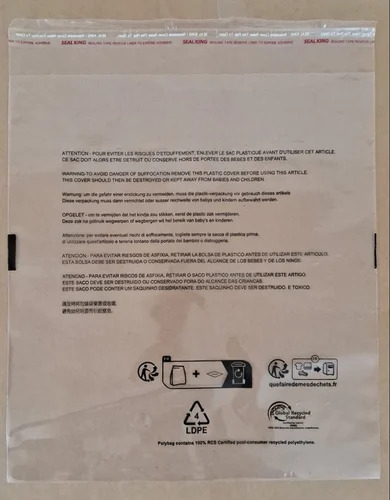 Transparent Soft PE Self Adhesive Printed Bag