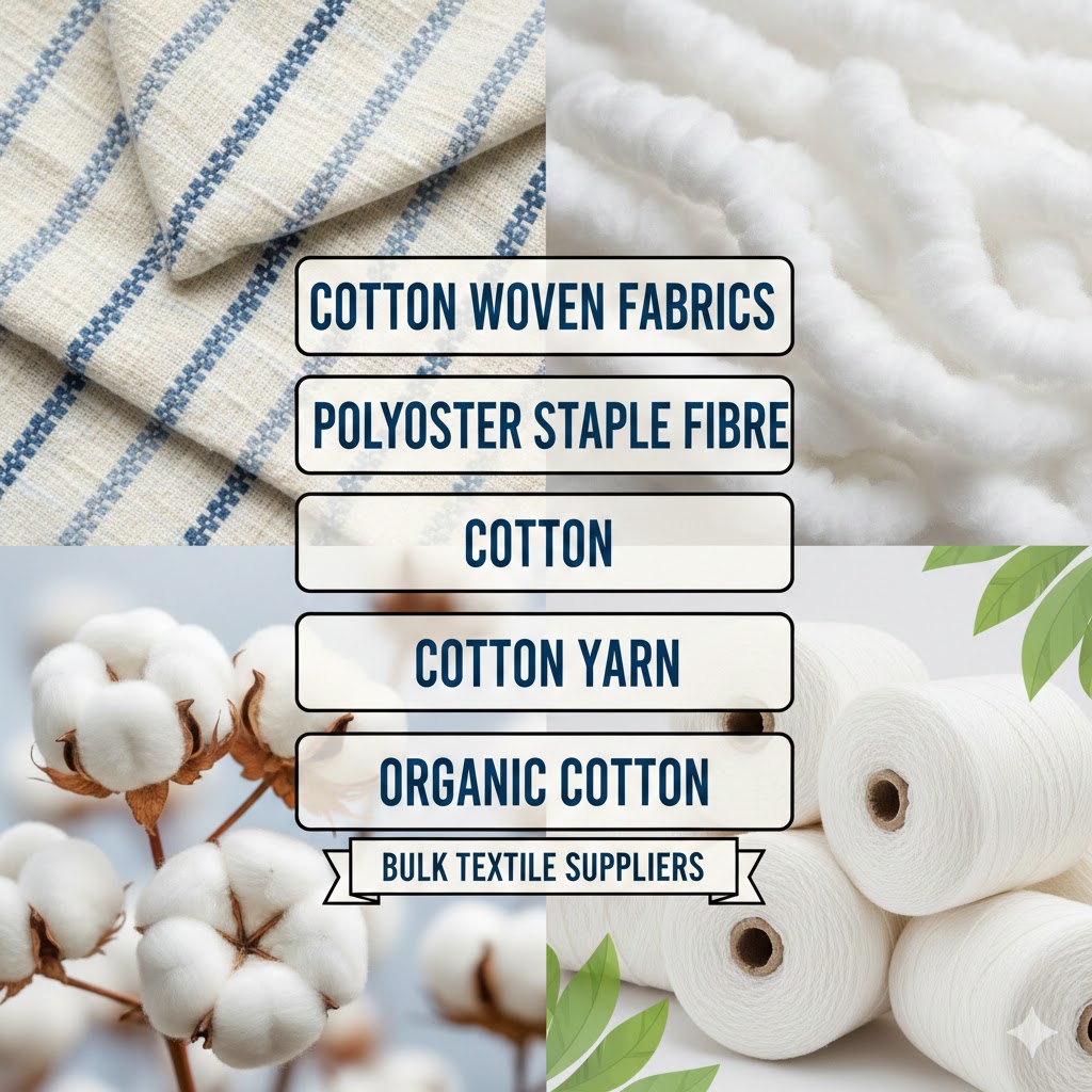 cotton woven fabrics, polyester staple fibre, cotton, cotton yarn & organic cotton