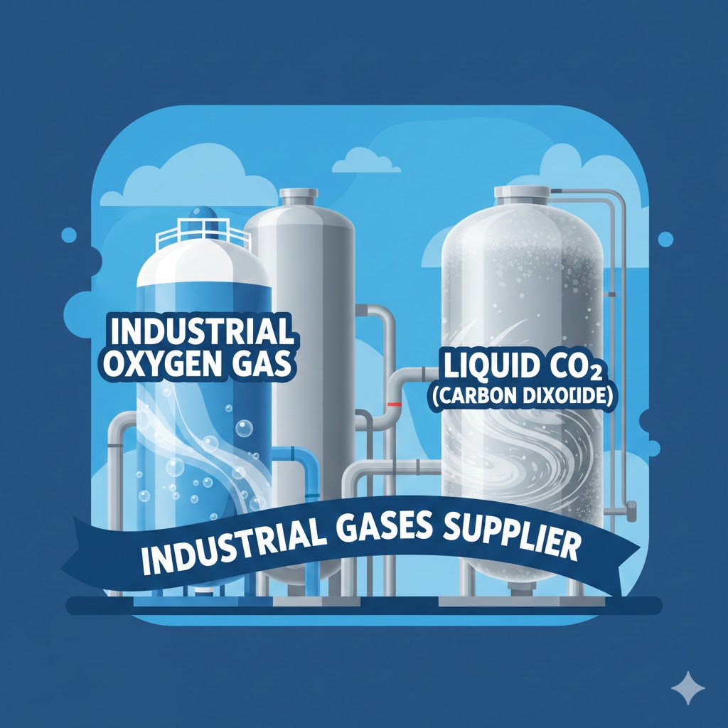  industrial gases such as oxygen and liquid CO2