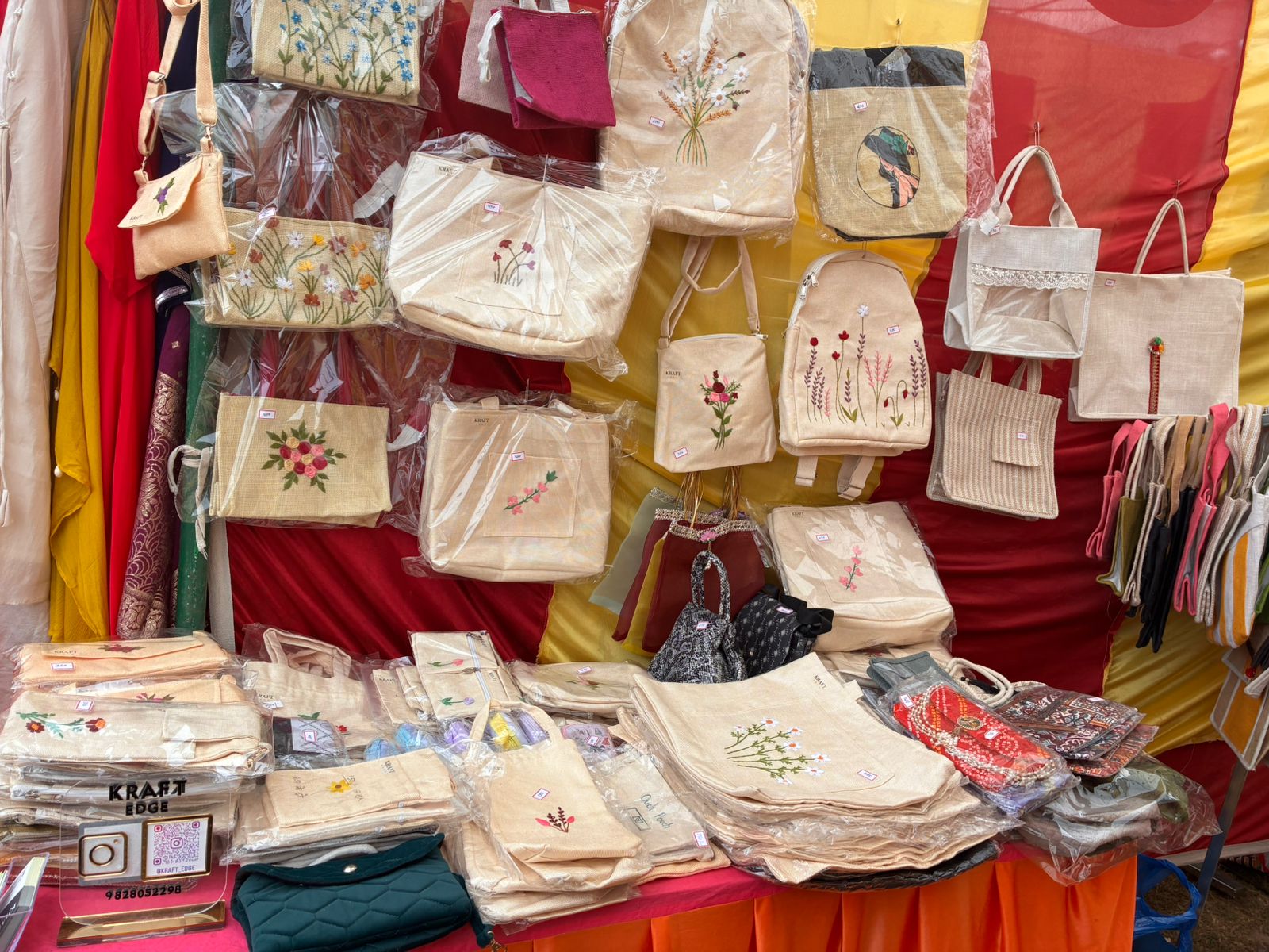 Premium handmade eco friendly embroidered and jute bags