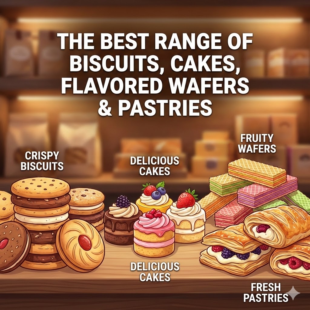  biscuits, cakes, flavored wafers & pastries 