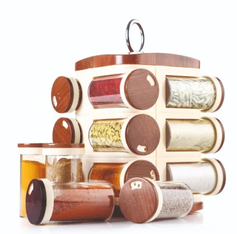 KITCHEN STYLE RACK 12PCS SET (WOODEN)