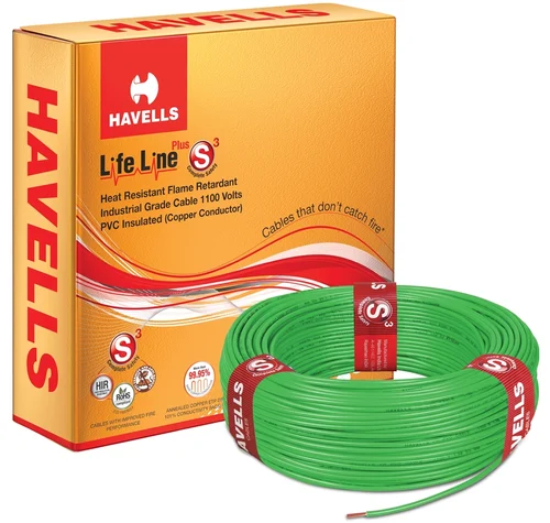 Electric Cables Havells 90 Meter Heat Resistant Flame Retardant Cable Green