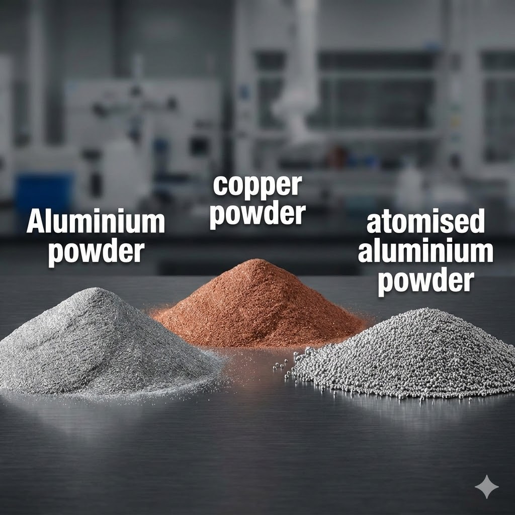 Aluminium powder, copper powder, atomised aluminium powder etc