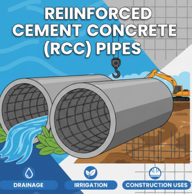 reinforced cement concrete (RCC) pipes for drainage, irrigation, and construction uses