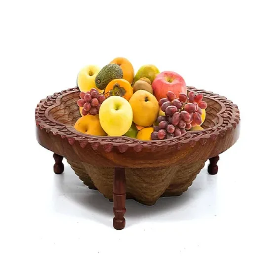 Handcrafted Wooden Fruit Basket