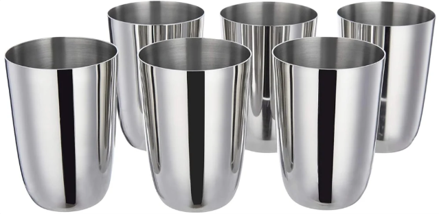 Plain Stainless Steel Glasses