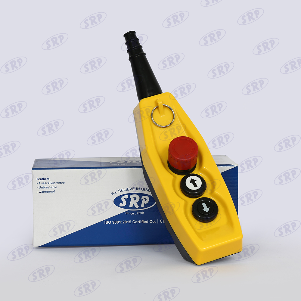 SRP Single Speed 2 Button and 1 Emergency Wired Crane Pendant Station