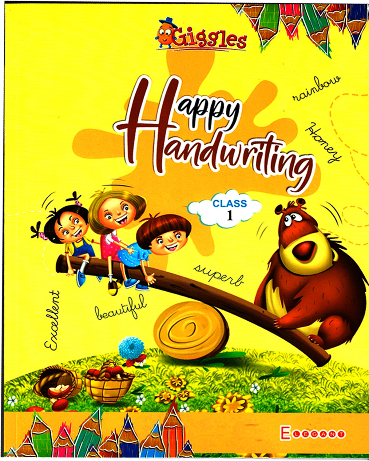 Happy Handwriting – English Cursive Writing Book for Classes 1 to 5 | Step-by-Step Cursive Practice | Neat & Fluent Handwriting Development | Elegant Publishers