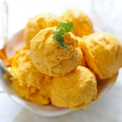 mango ice cream, orange ice cream & cream ice cream