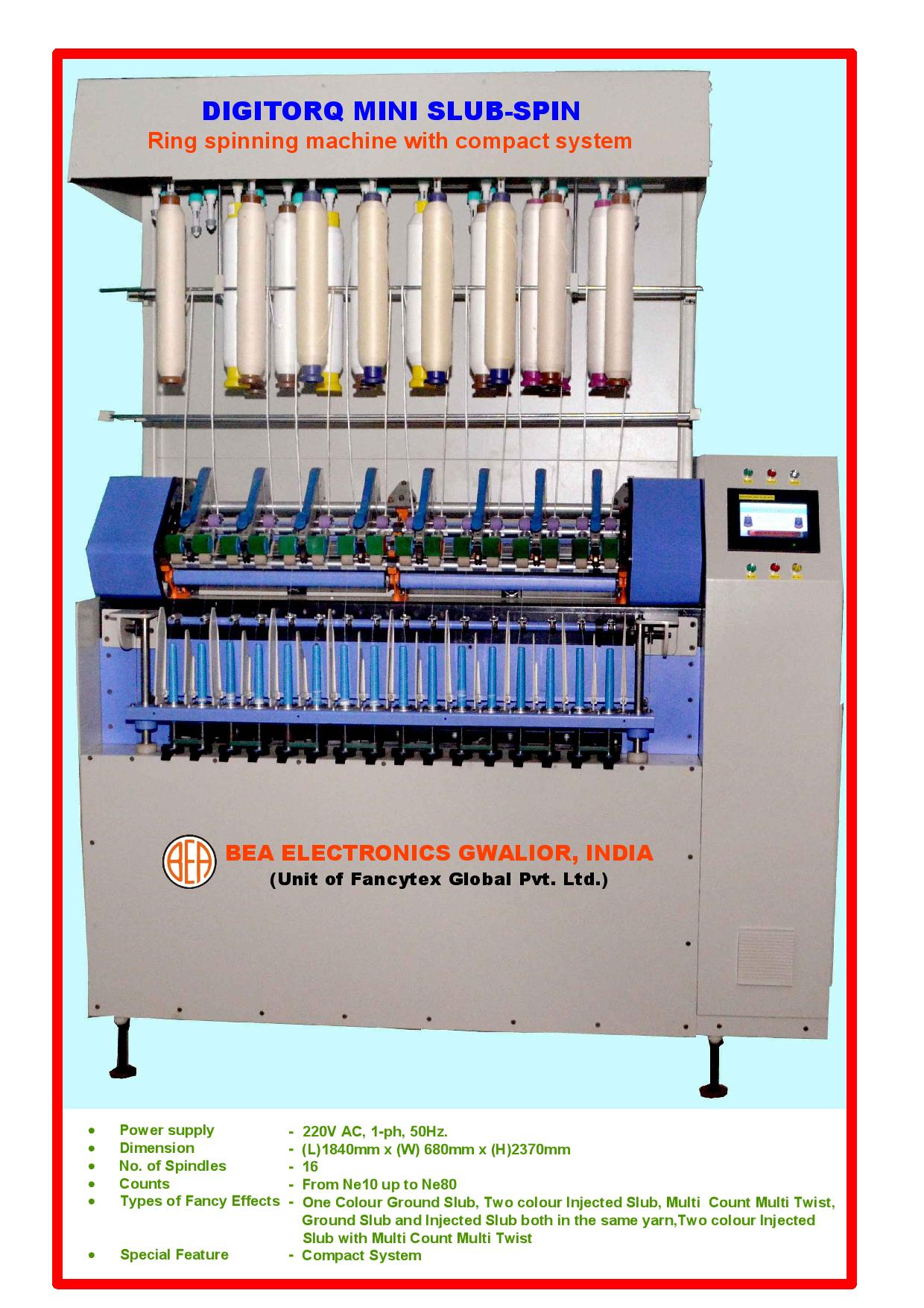 DigitorQ mini Slub-spin ring spinning machine