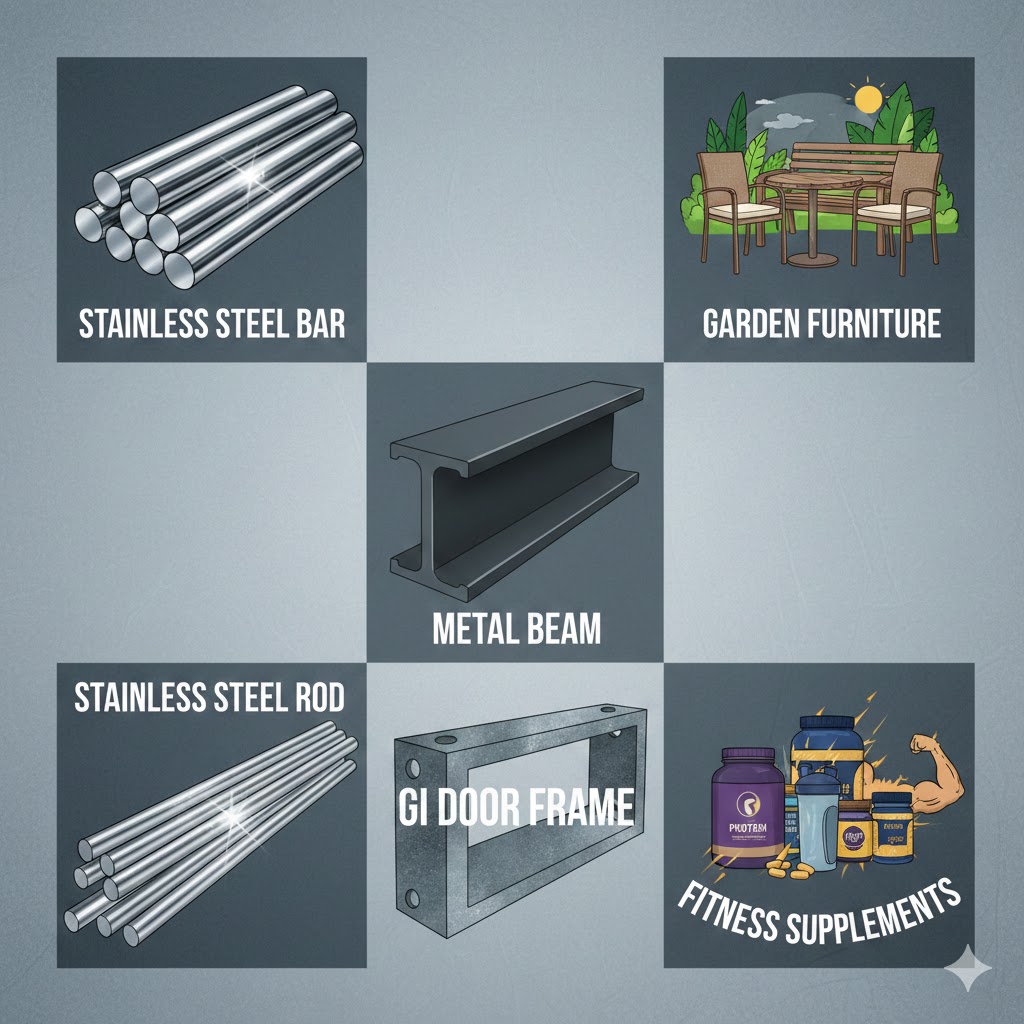 stainless steel bar, metal beam, garden furniture, stainless steel rod, gi door frame & fitness supplements