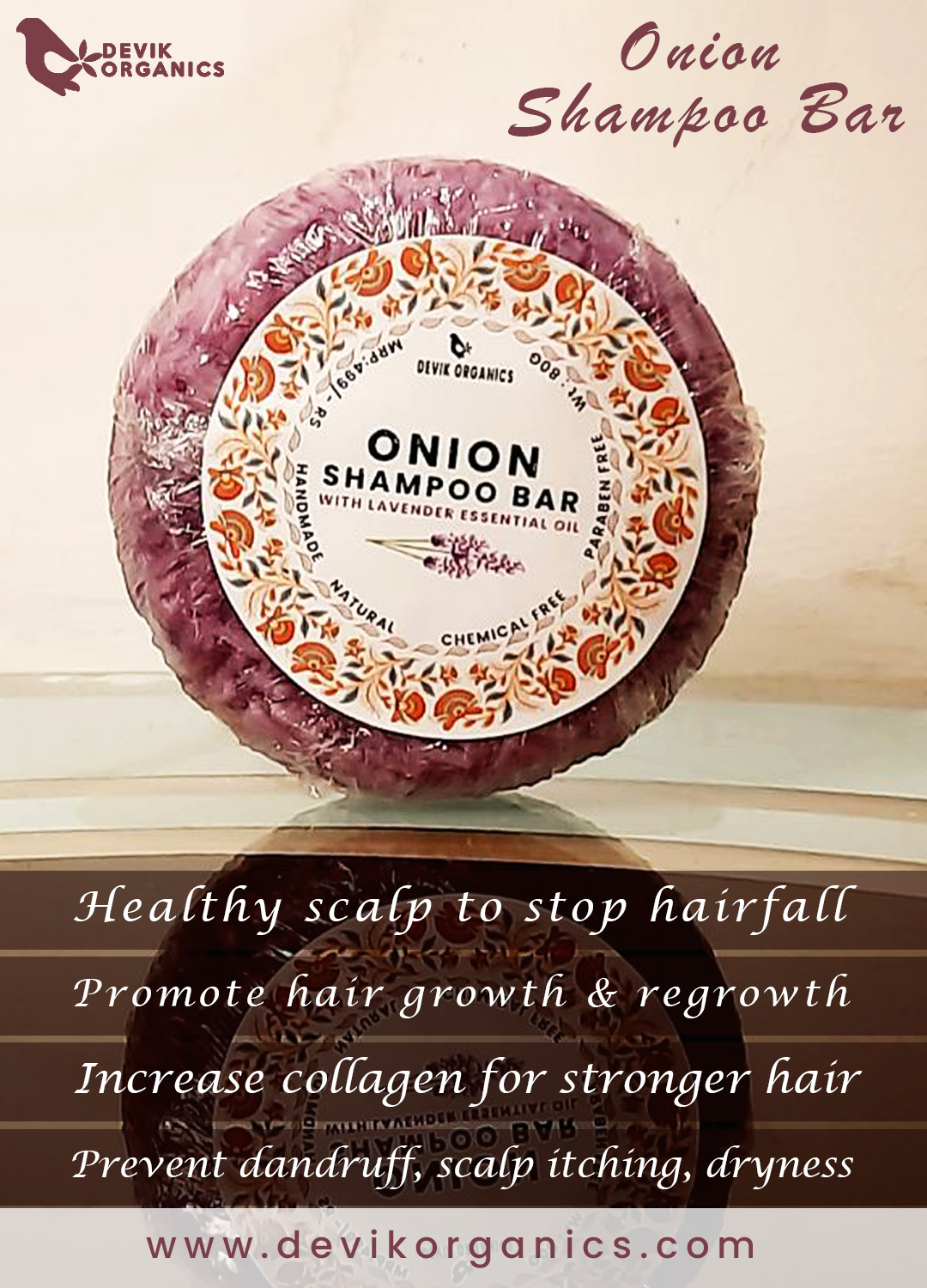Onion Shampoo Bar with lavander extract and vitamin-e