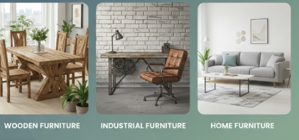 wooden furniture, industrial furniture and home furniture.