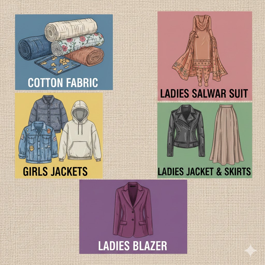 cotton fabric, ladies salwar suit, girls jackets, ladies jacket, ladies skirts & ladies blazer 