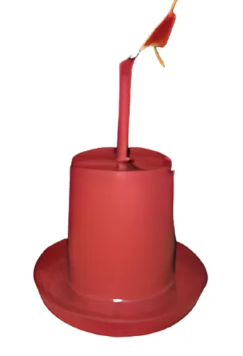 Red Plastic Poultry Feeder