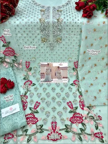 Unstitched Ladies Embroidered Suits
