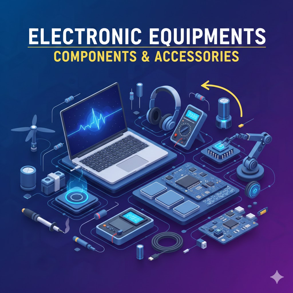 electronic equipments including components and accessories.