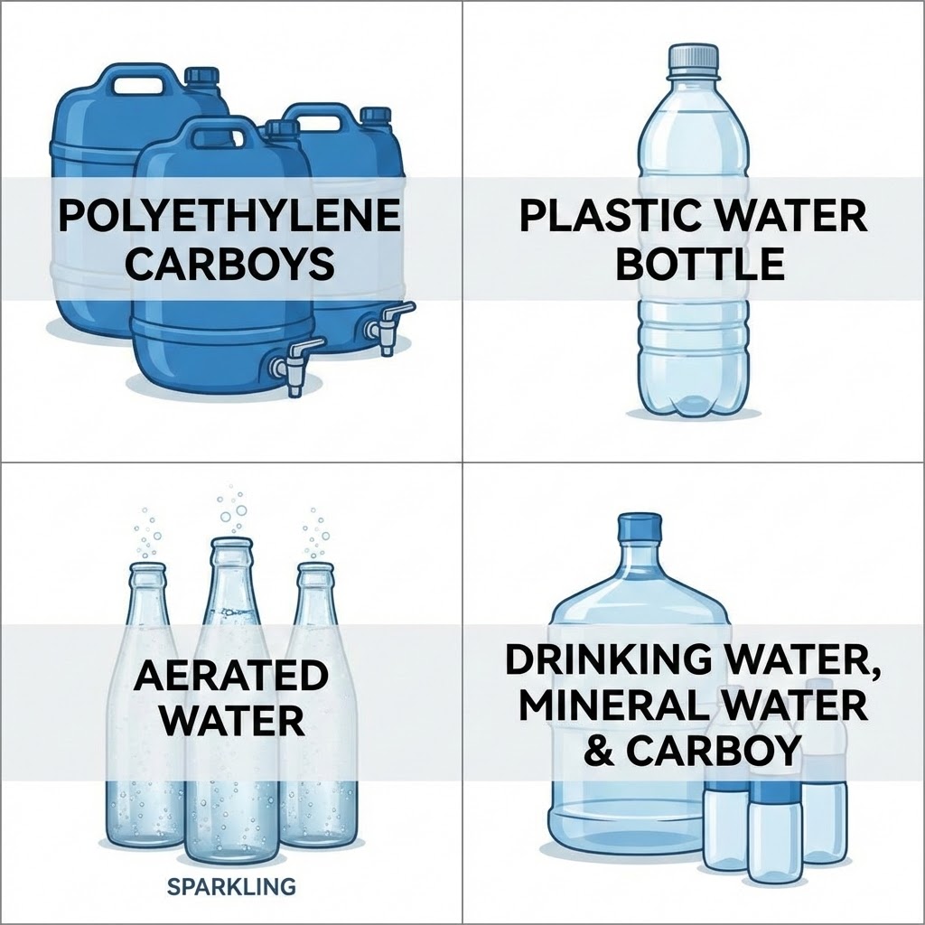  polyethylene carboys, plastic water bottle, aerated water, drinking water, mineral water & carboy
