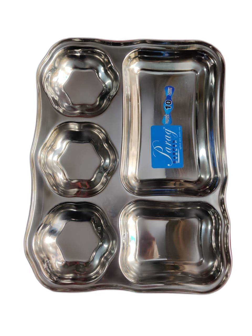 Silver Polished SS Compartment Plate
