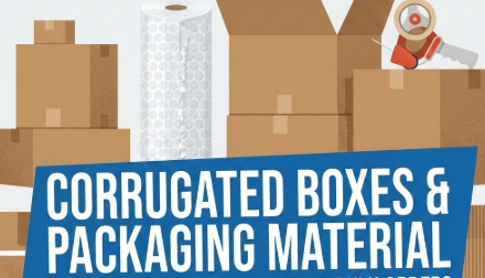  corrugated boxes, packaging material etc.