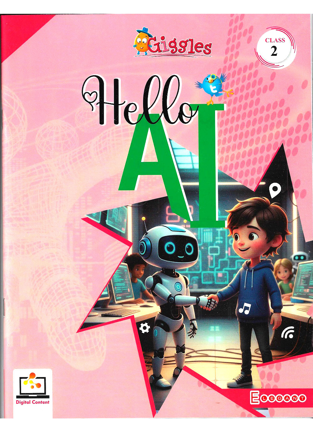 “Hello AI” – Learn with Fun! | AI-Powered Educational Book for Class 2 | Interactive Learning | by Elegant Publishers