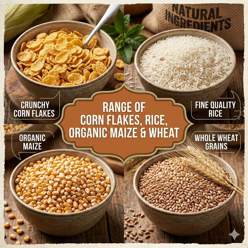  range of corn flakes, rice, organic maize & wheat 