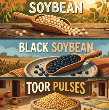 soybean, black soybean & toor pulses