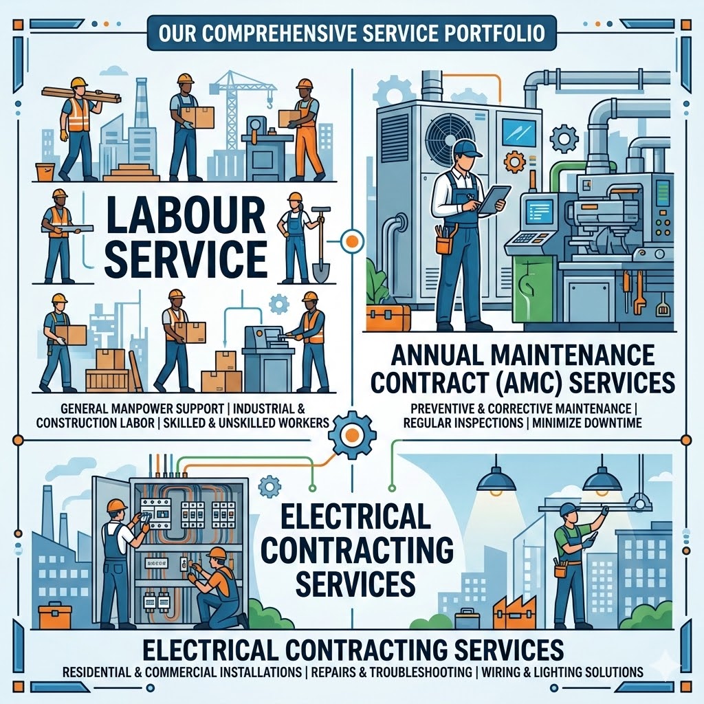  labour service, annual maintenance contract services & electrical contracting services i